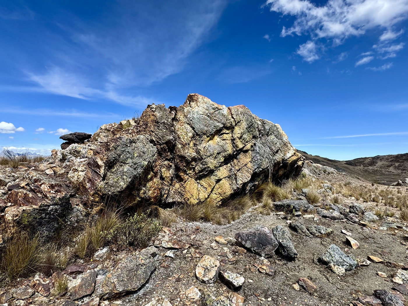 Rock outcrop at Tres Cerros, Peru..
