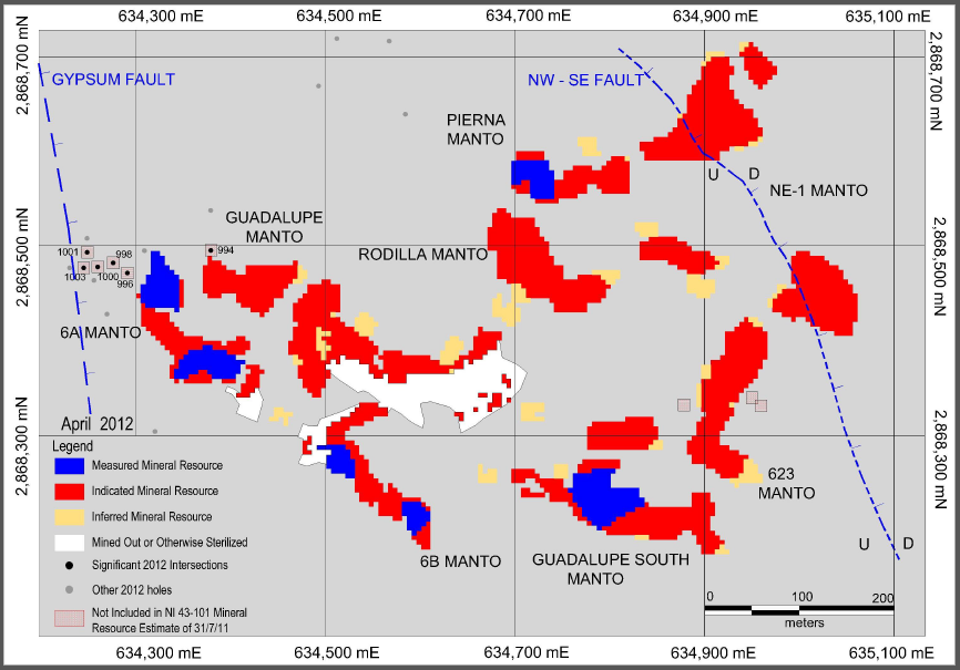 Platosa Mantos and Recent Drill Hole  Locations