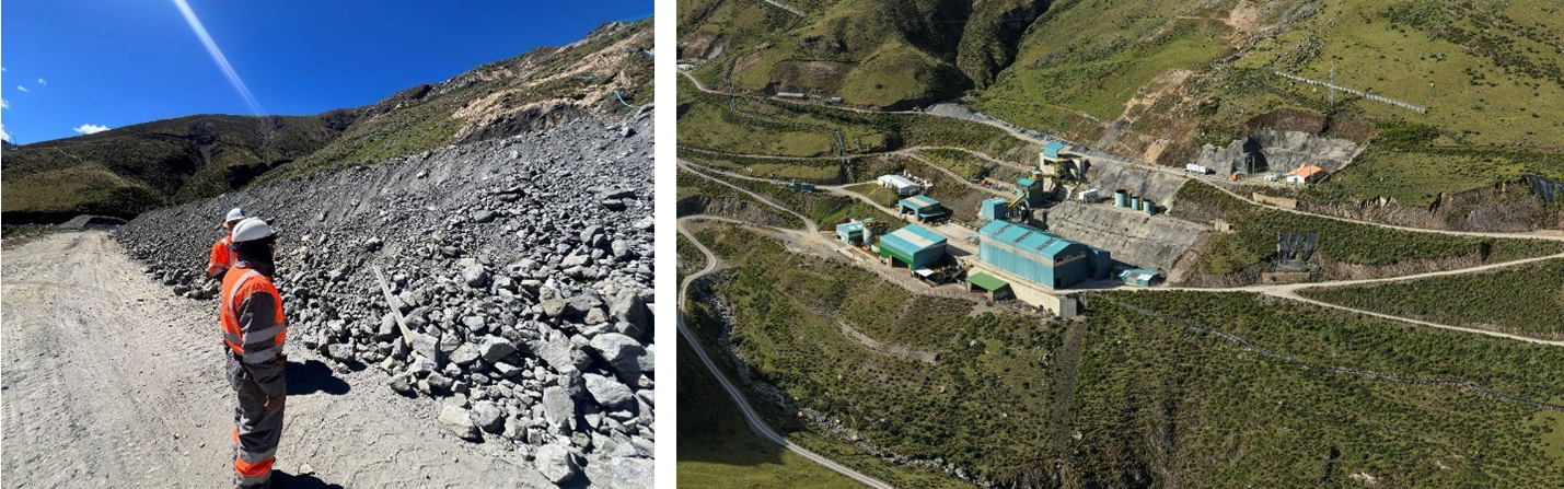 Figures 3 & 4: Stockpile At Surface (left); Process Plant Landscape Photo (right)